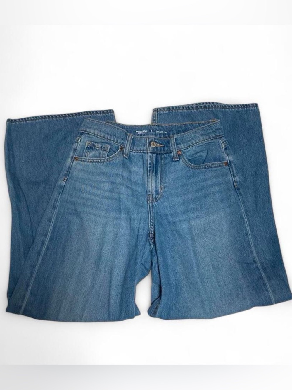 Old Navy mid rise baggy wide leg blue jeans Sz 0 skater grunge Streetwear